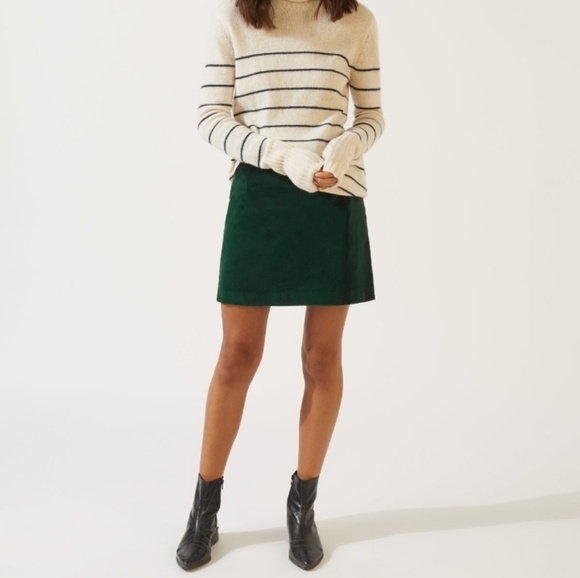 JCREW Green crushed velvet mini skirt - Picture 5 of 8